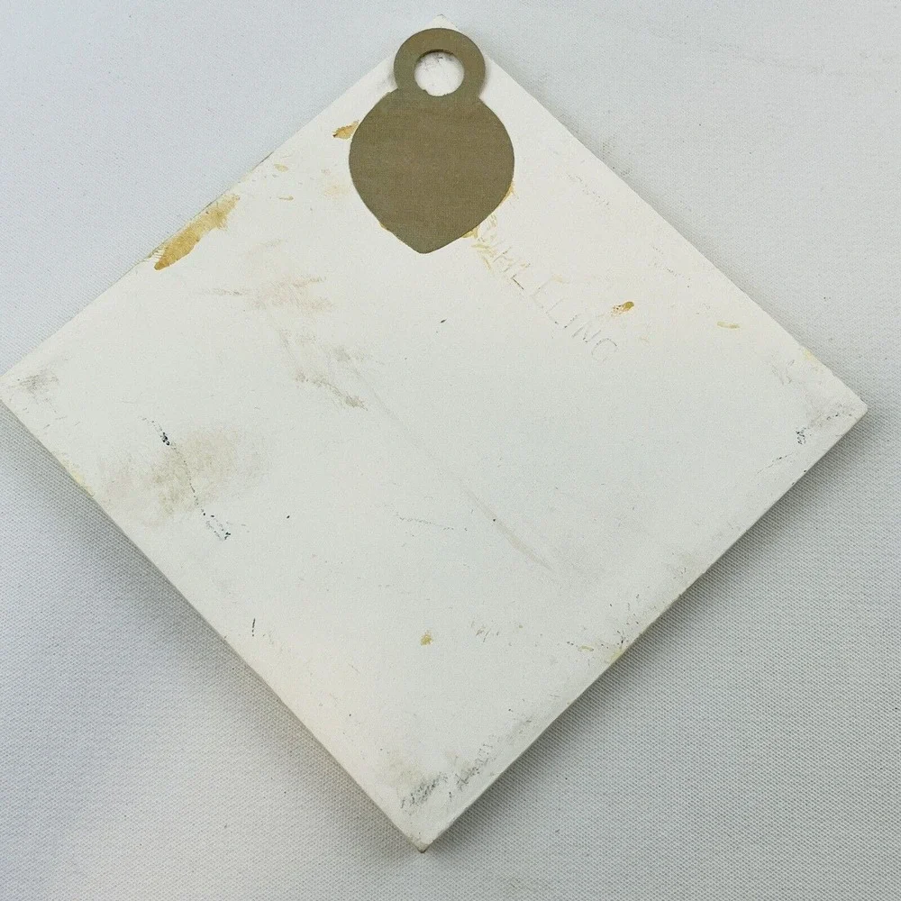 Vintage Kemptone Deer Tile‎ Set of 2 Ivory Blue Pink Flowers 4x4 Original Box